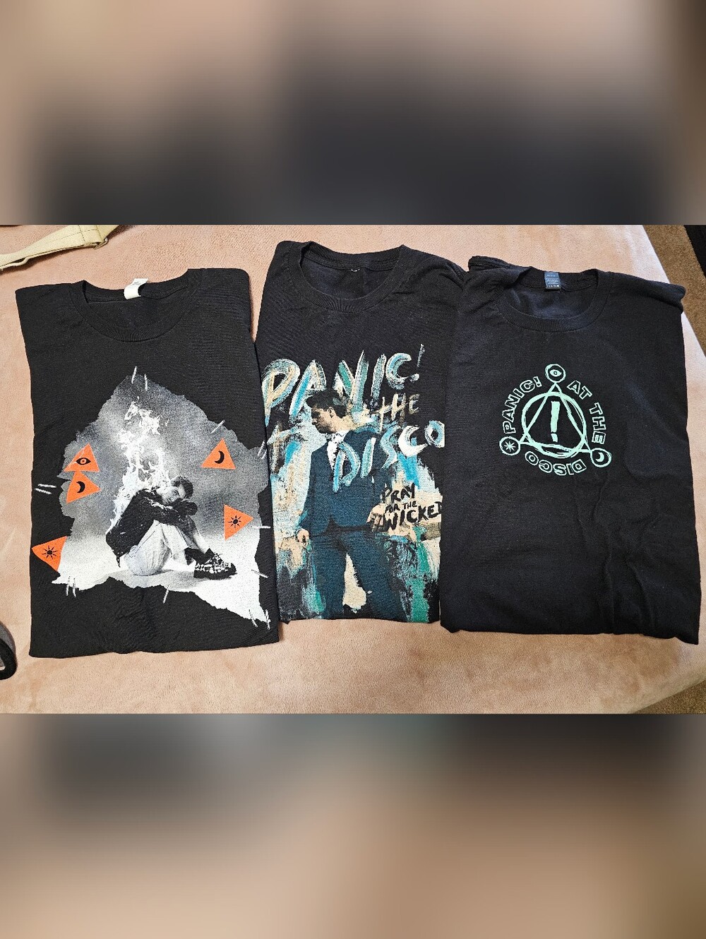 Panic! At The Disco Black Graphic Tee Bundle (3)